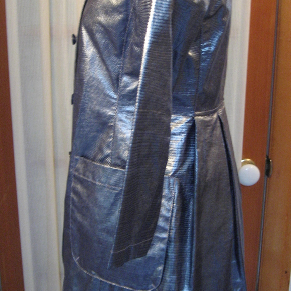  Emporio Armani Jeans NWT Blue Trench CoatSz 40 - Picture 8 of 8
