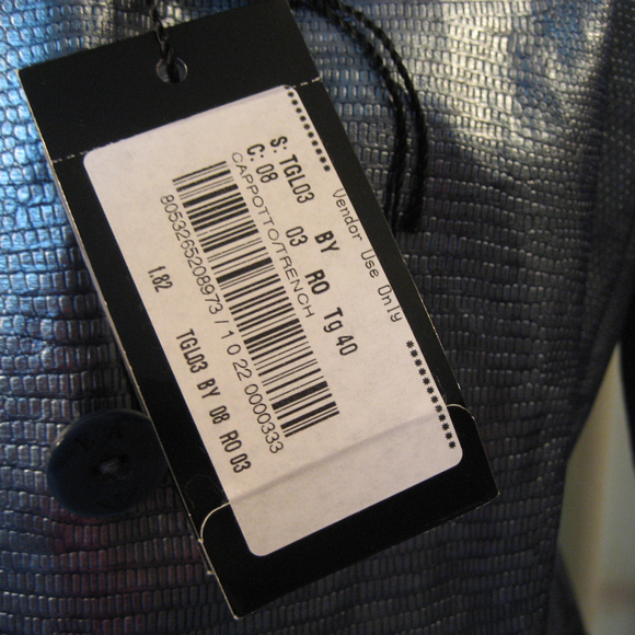  Emporio Armani Jeans NWT Blue Trench CoatSz 40 - Picture 2 of 8