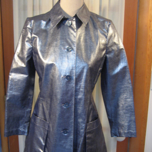  Emporio Armani Jeans NWT Blue Trench CoatSz 40 - Picture 4 of 8