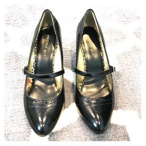 Madden Girl "Beckey" Black Patent Mary Jane Heels