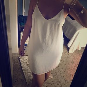 White racerback mini dress