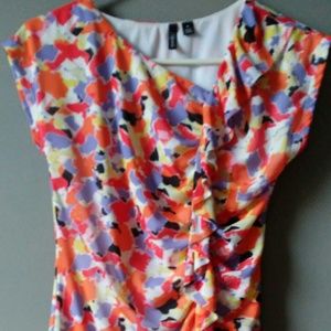 Multi-color sleeve-less blouse, size medium