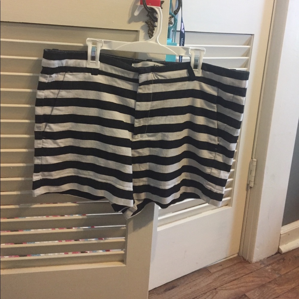 Black and White striped shorts