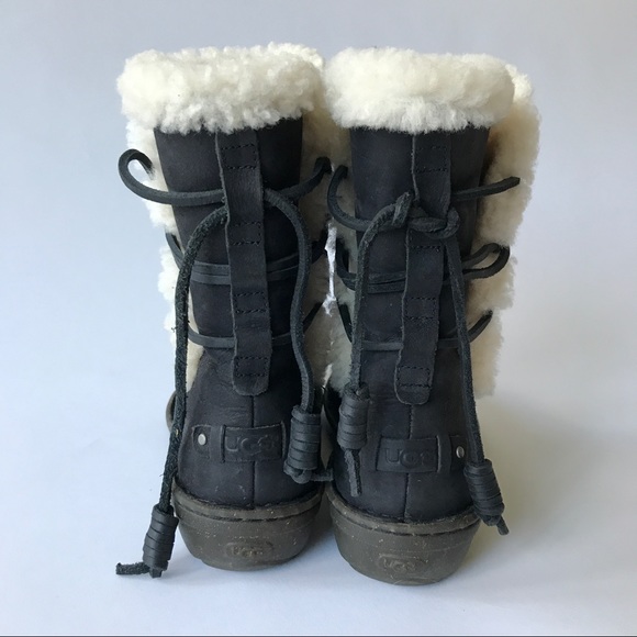 69% off UGG Shoes - UGG Akadia Boot Black Leather Lace Up Back from Elizabeth's closet on Poshmark
