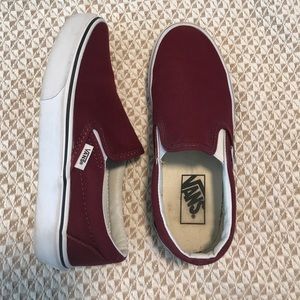Maroon Slip on Vans