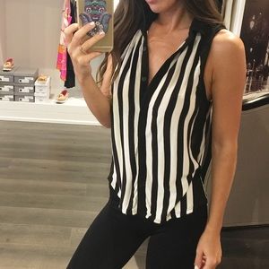 Striped Button Top