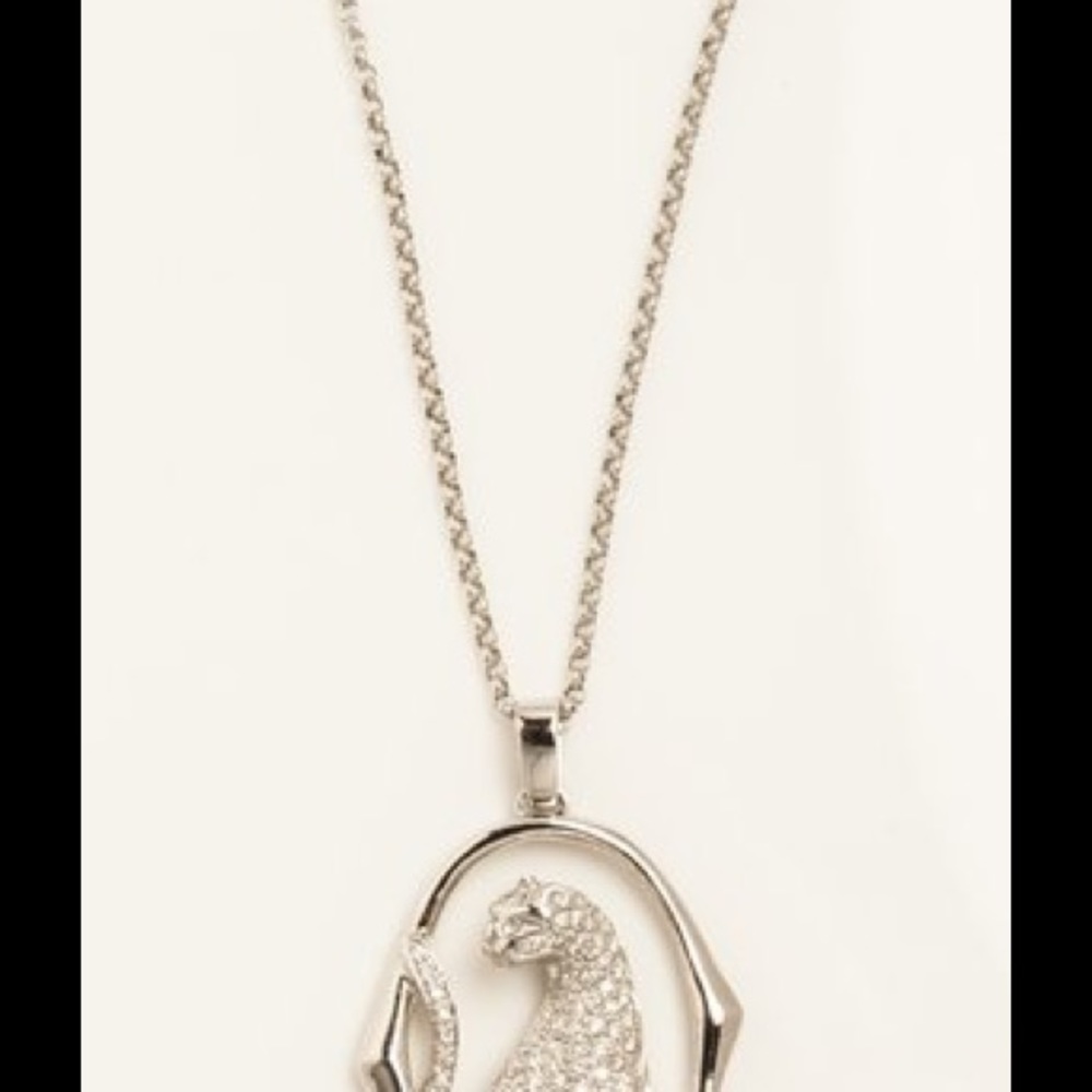 Diamond Panther Pendant on a 18Kt White Gold Chain - Picture 3 of 3