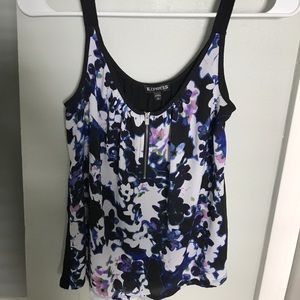 Express Zip-Front Floral Tank