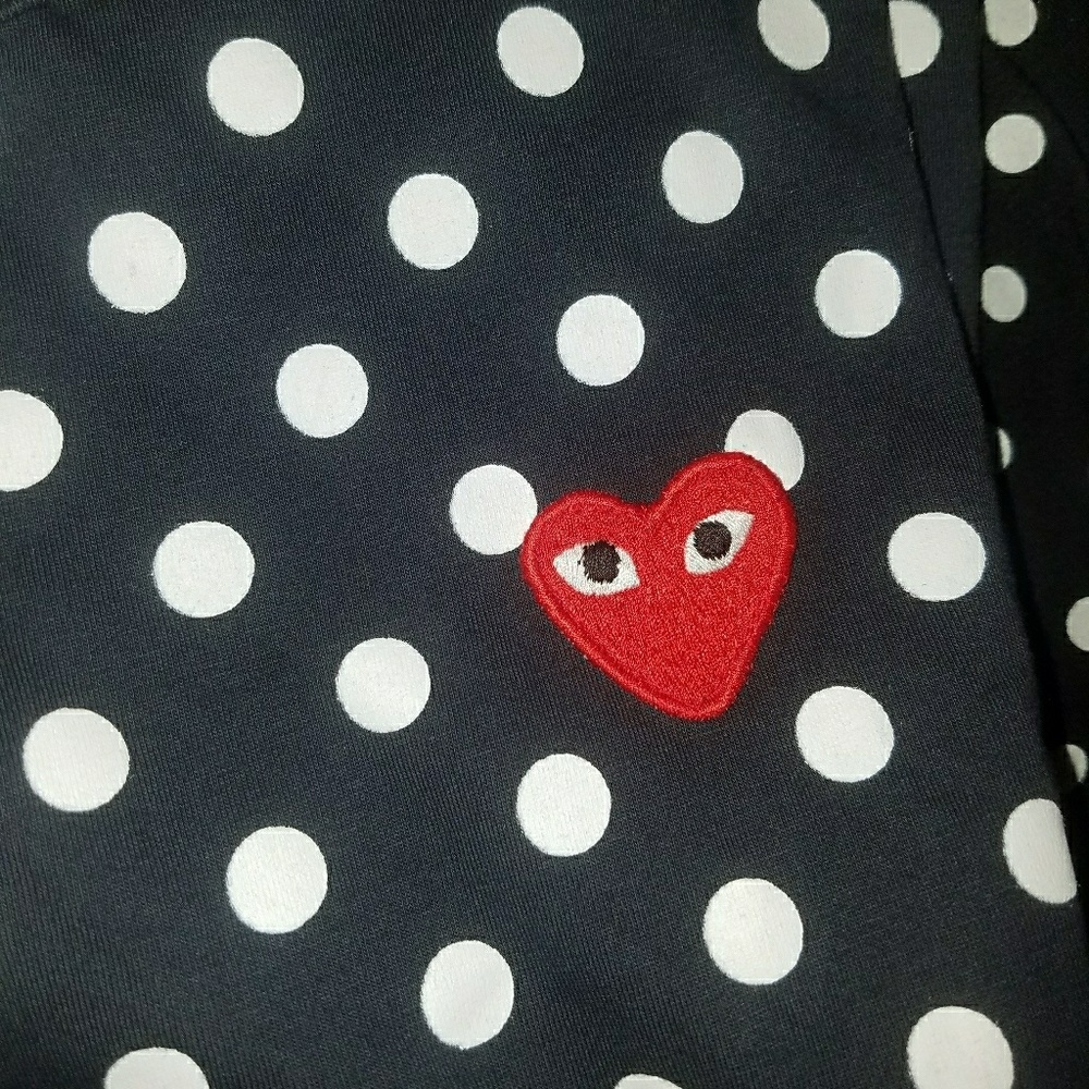 Black Commes Des Garcons Pola Dot Long Sleeve