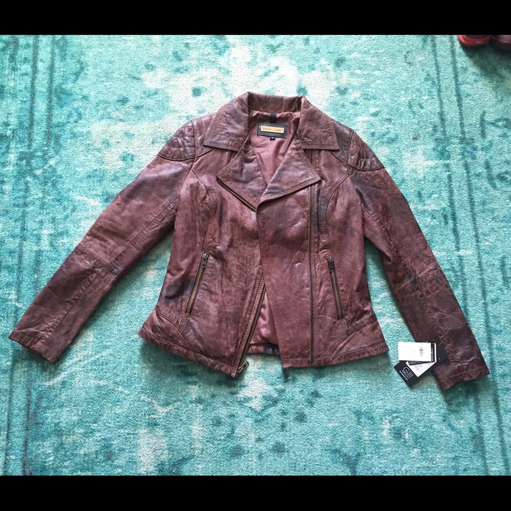Brown leather jacket