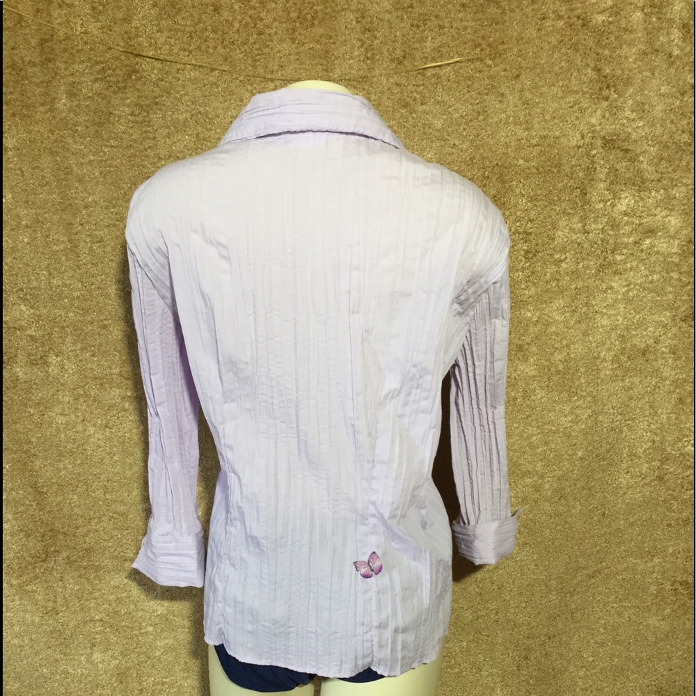 Apt. 9 3/4 Sleeved Broomstick Button Up Blouse - image 3