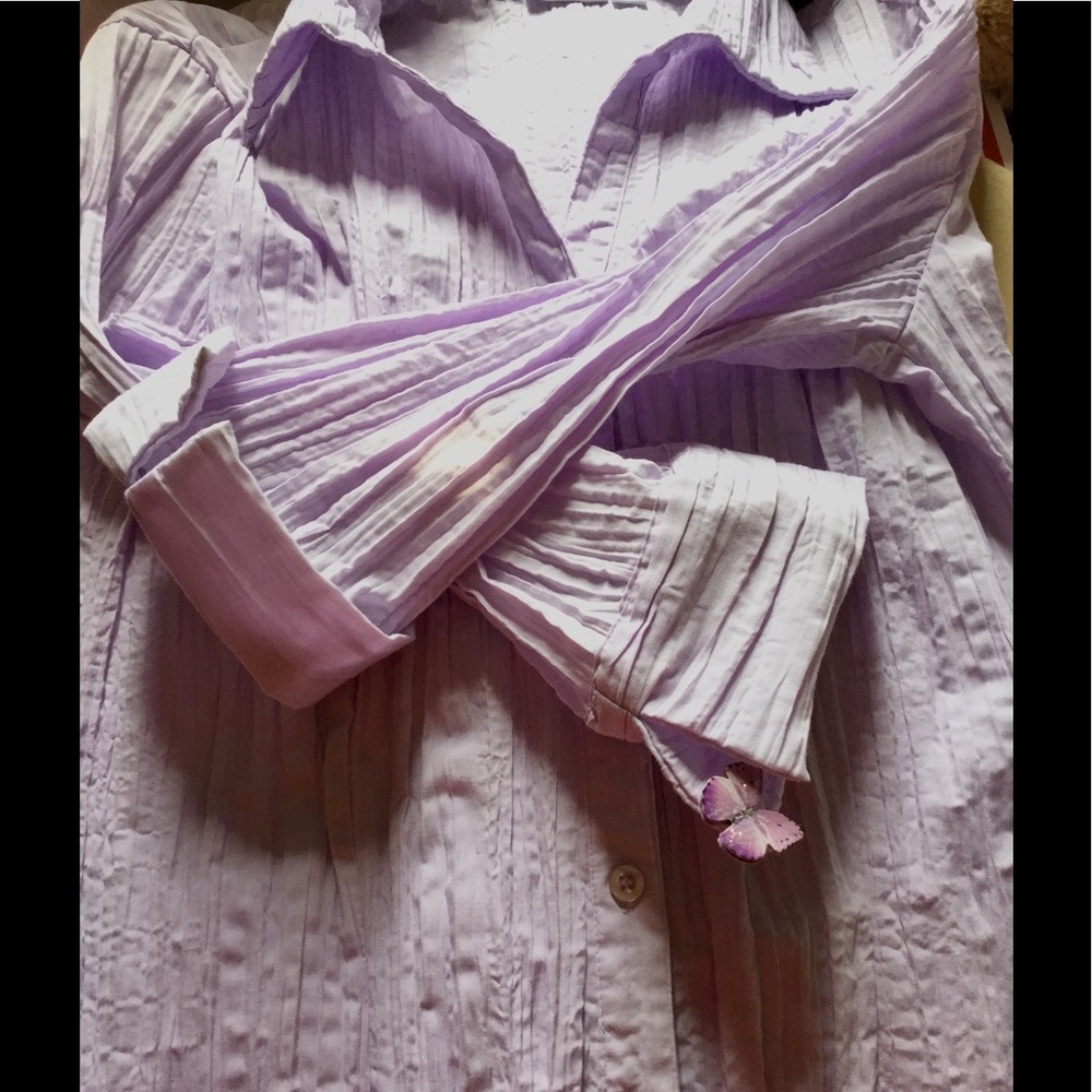 Apt. 9 3/4 Sleeved Broomstick Button Up Blouse - image 4