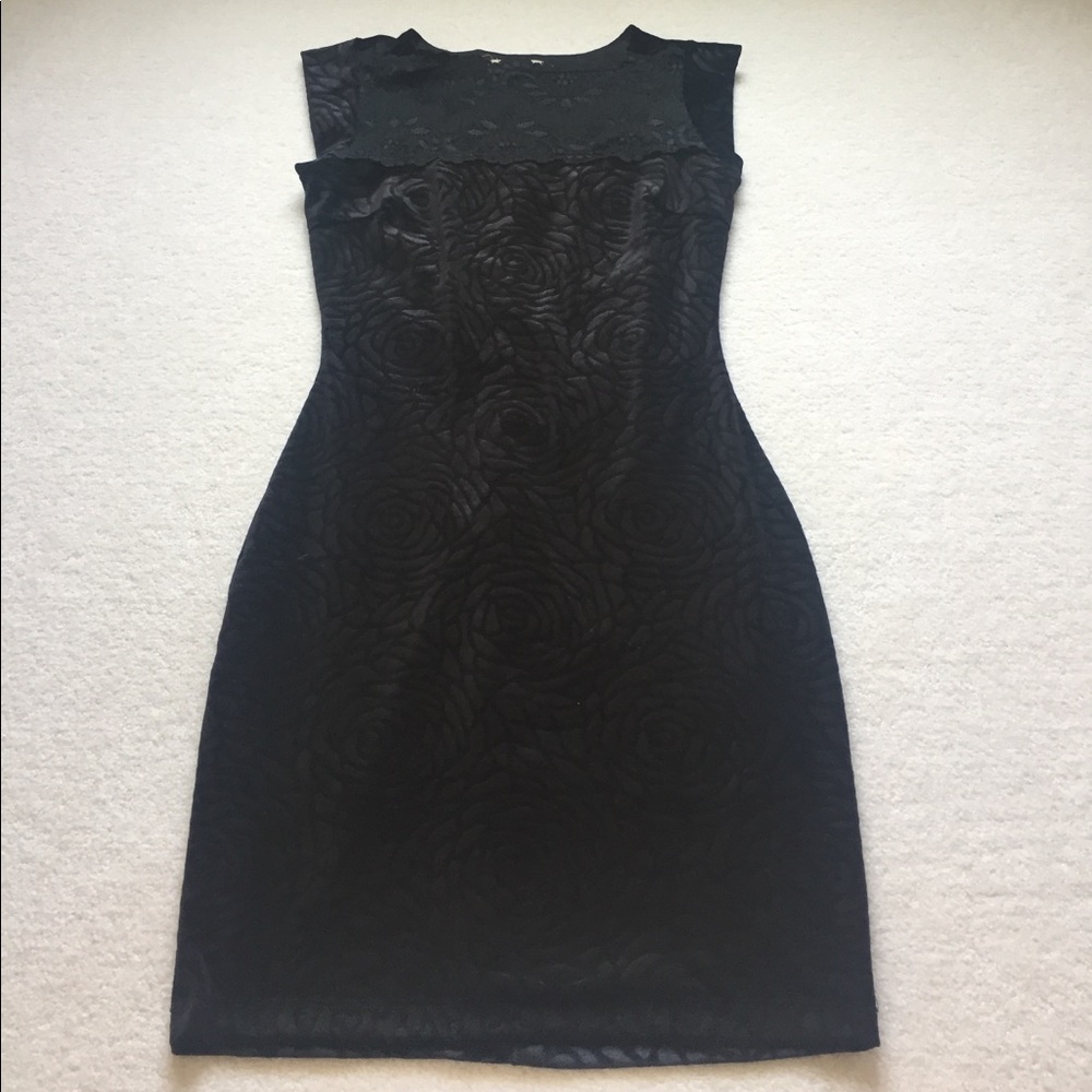 Black Velvet and Lace Dress