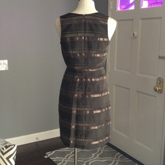 Max & Cleo Surplice Charcoal Brown Dress - Picture 3 of 6