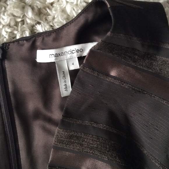 Max & Cleo Surplice Charcoal Brown Dress - Picture 6 of 6