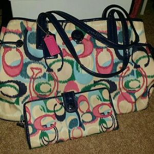 2 almost new Coach purses with wallets