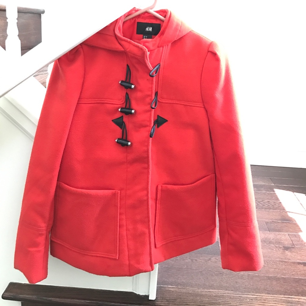 H&M Coral Coat with Toggles