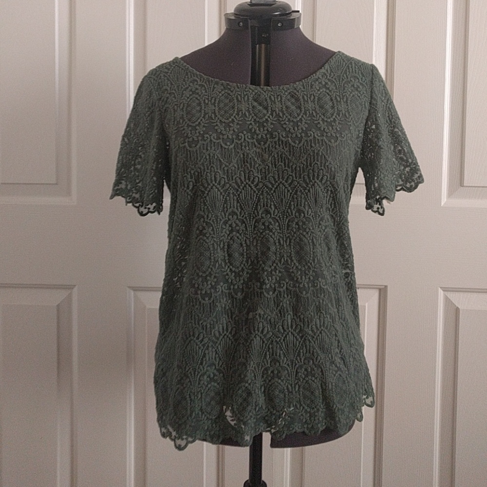 Jade Green Lace Top