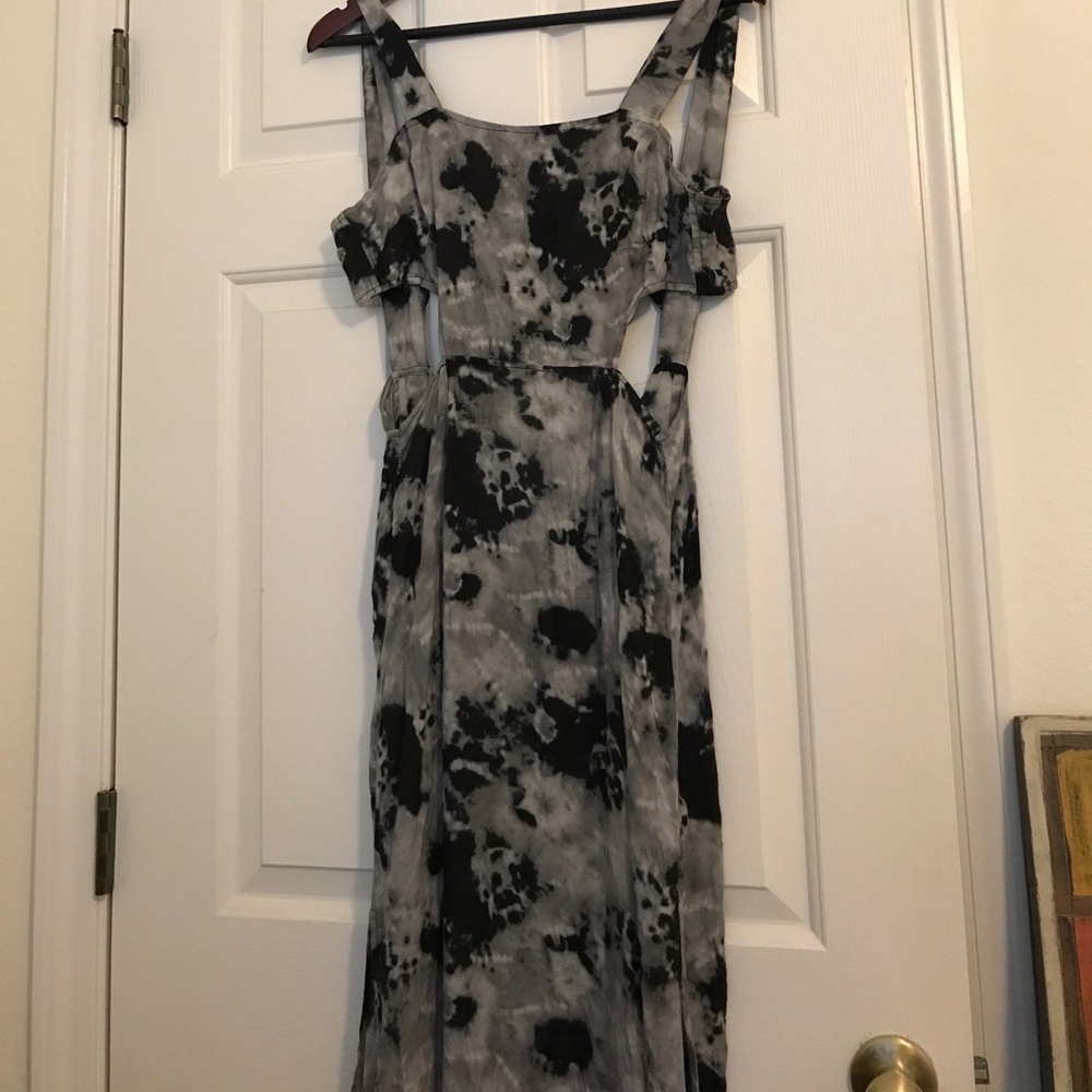 SOLD Black and white Tie Dye Hippie Dress