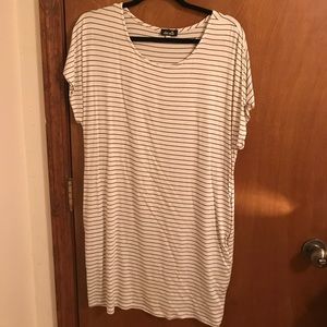 Women's black and white striped t-shirt dress