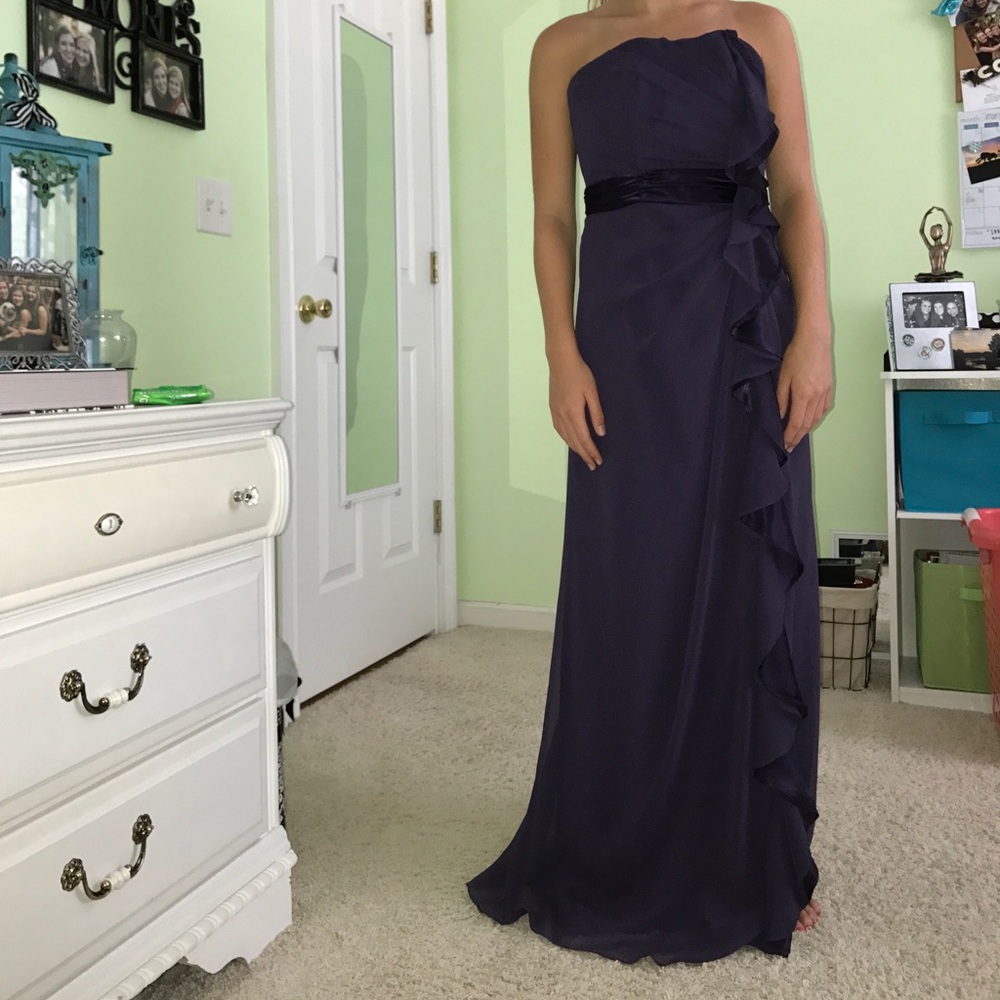 Dark lavender bridesmaid gown