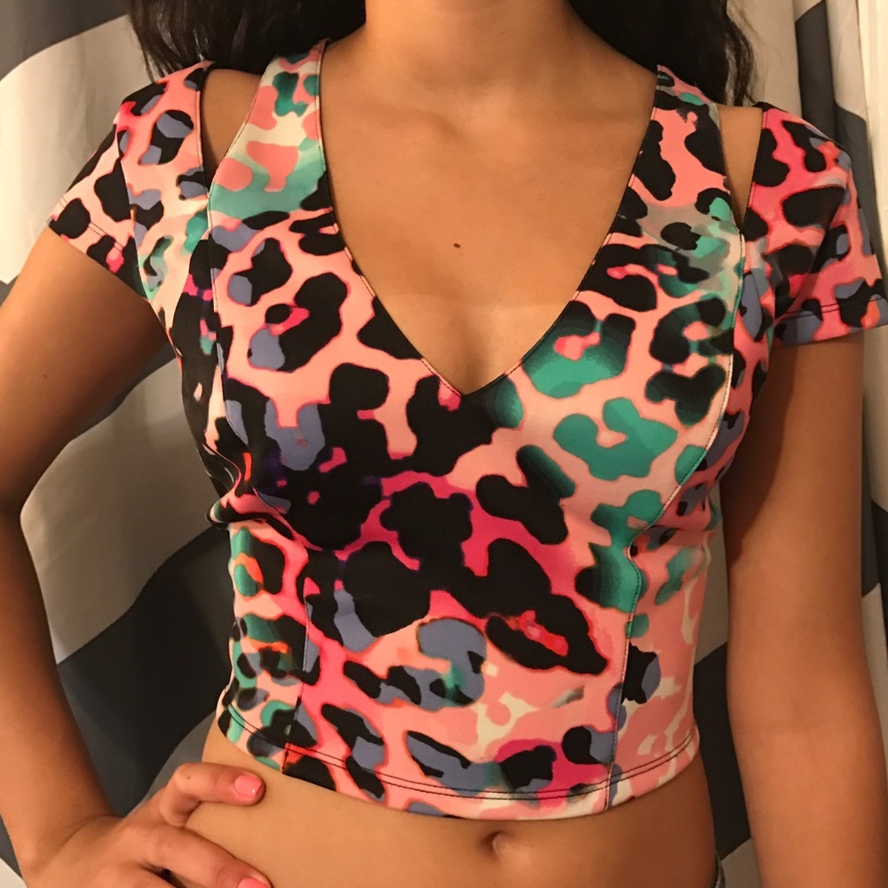 Rainbow Cheetah Print BeBe Croptop