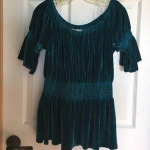 Deep Teal Velour Top M