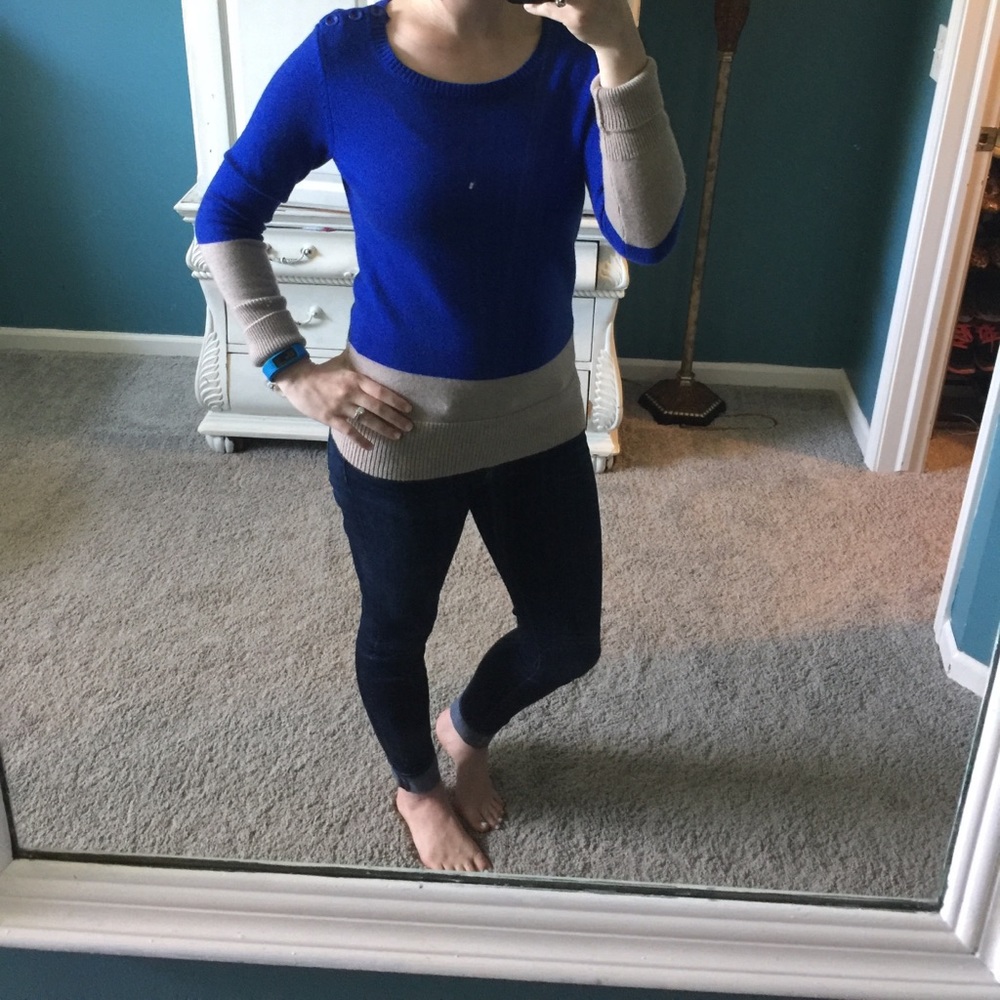 Gap color block nylon/wool sweater