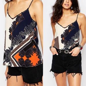 River Island Scarf Print Cami Top Festive