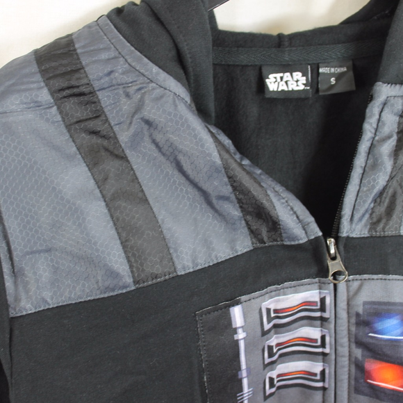 BOYS GIRLS STAR WARS DARTH VADER ZIPPERED HOODIE S - Picture 2 of 5