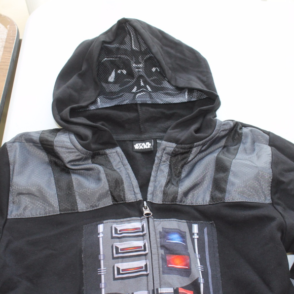 BOYS GIRLS STAR WARS DARTH VADER ZIPPERED HOODIE S - Picture 5 of 5