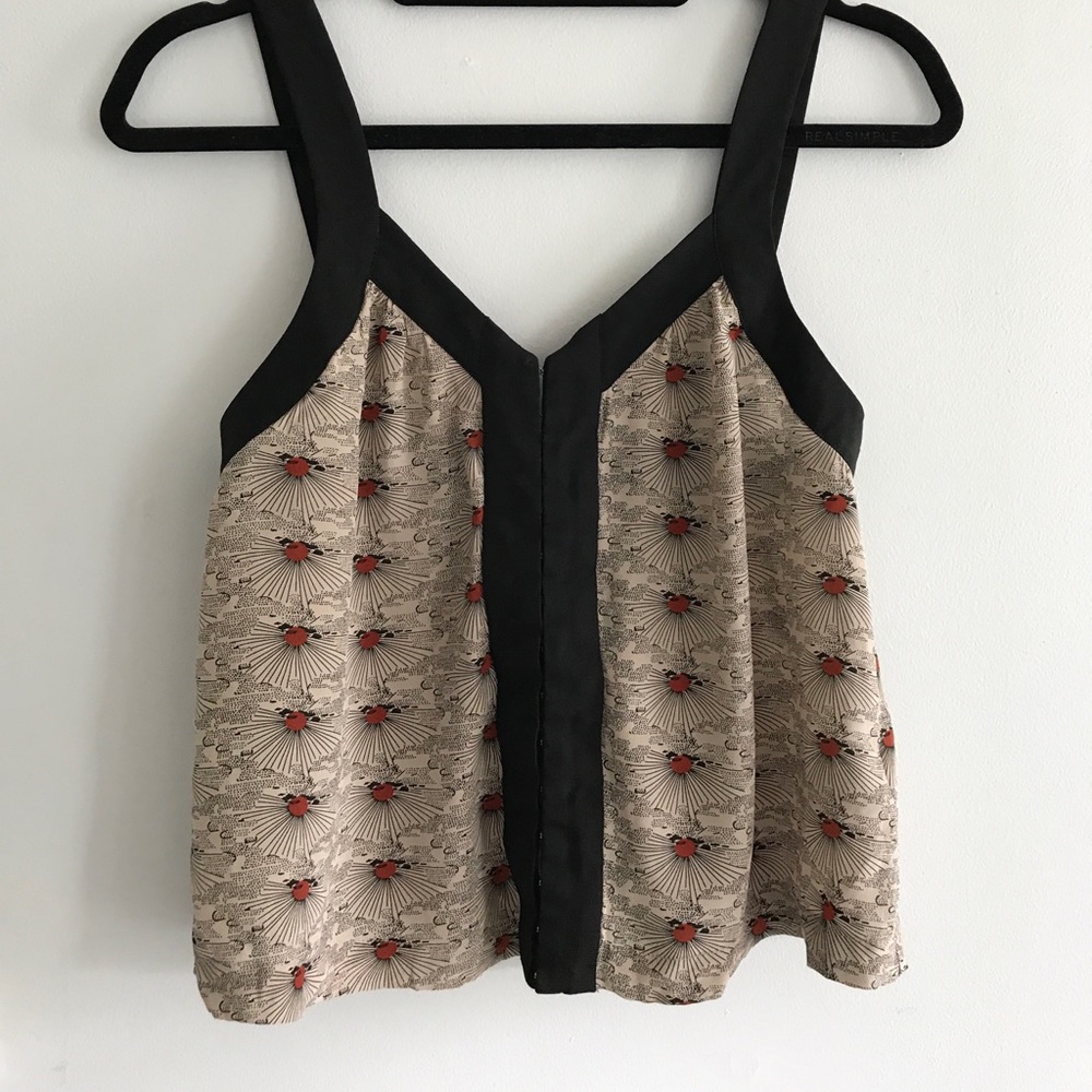 Ecoté Silk Patterned Crop Tank