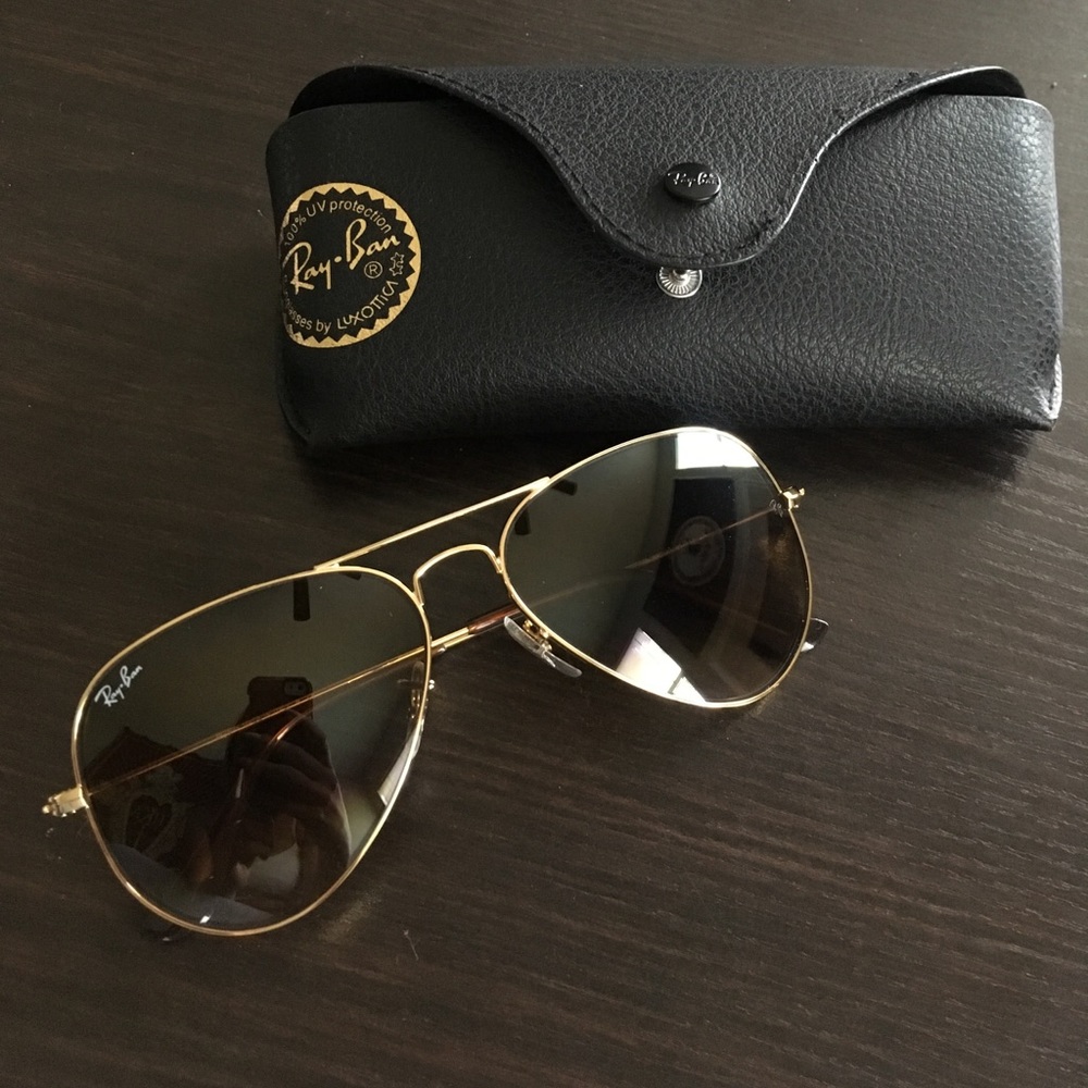 Gold/Brown Gradient Ray-Ban Aviator 58mm
