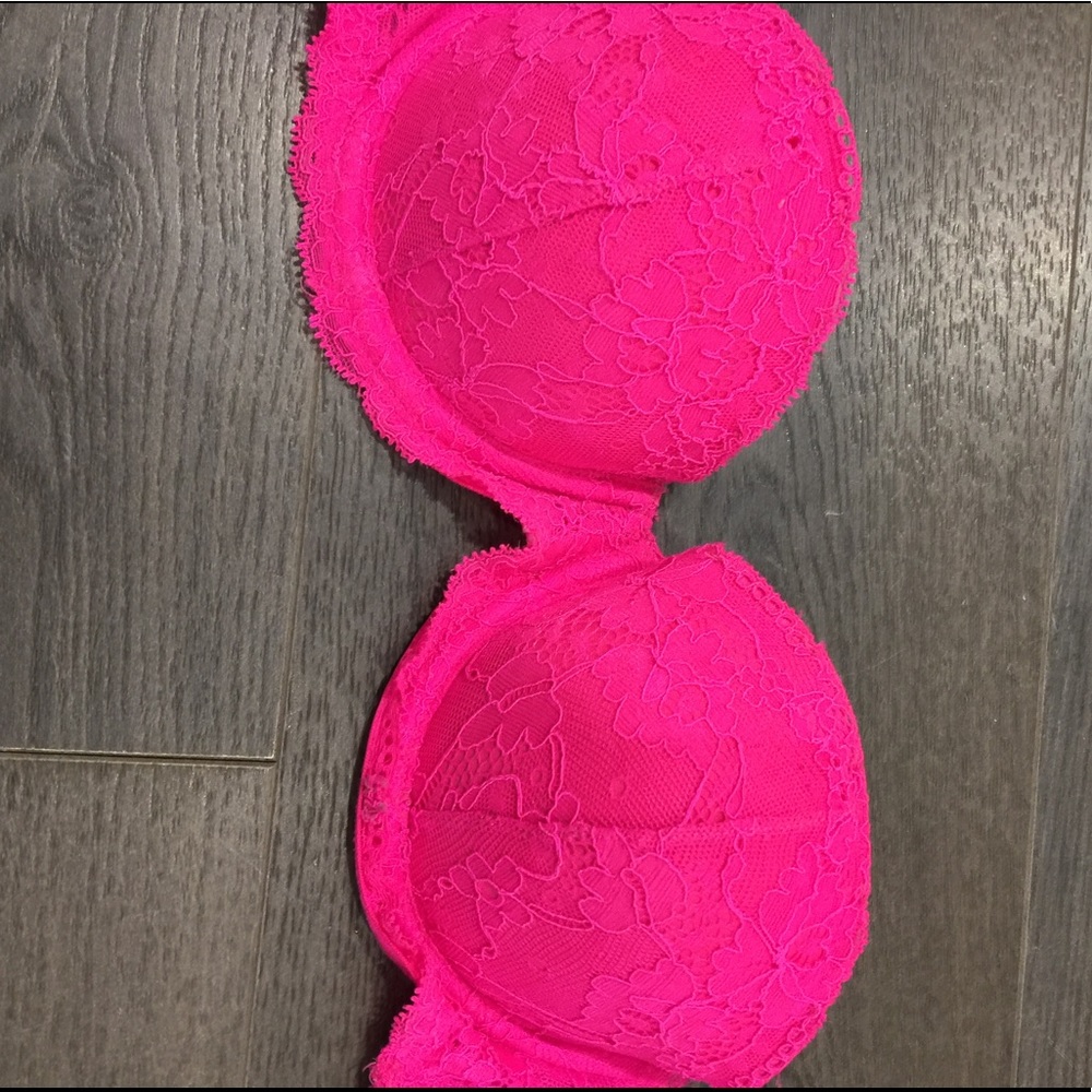 Hot Pink Strapless Bra