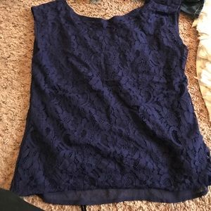 Blue lace top
