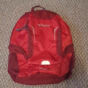 Red Outdoor Backpack with Laptop Sleeve