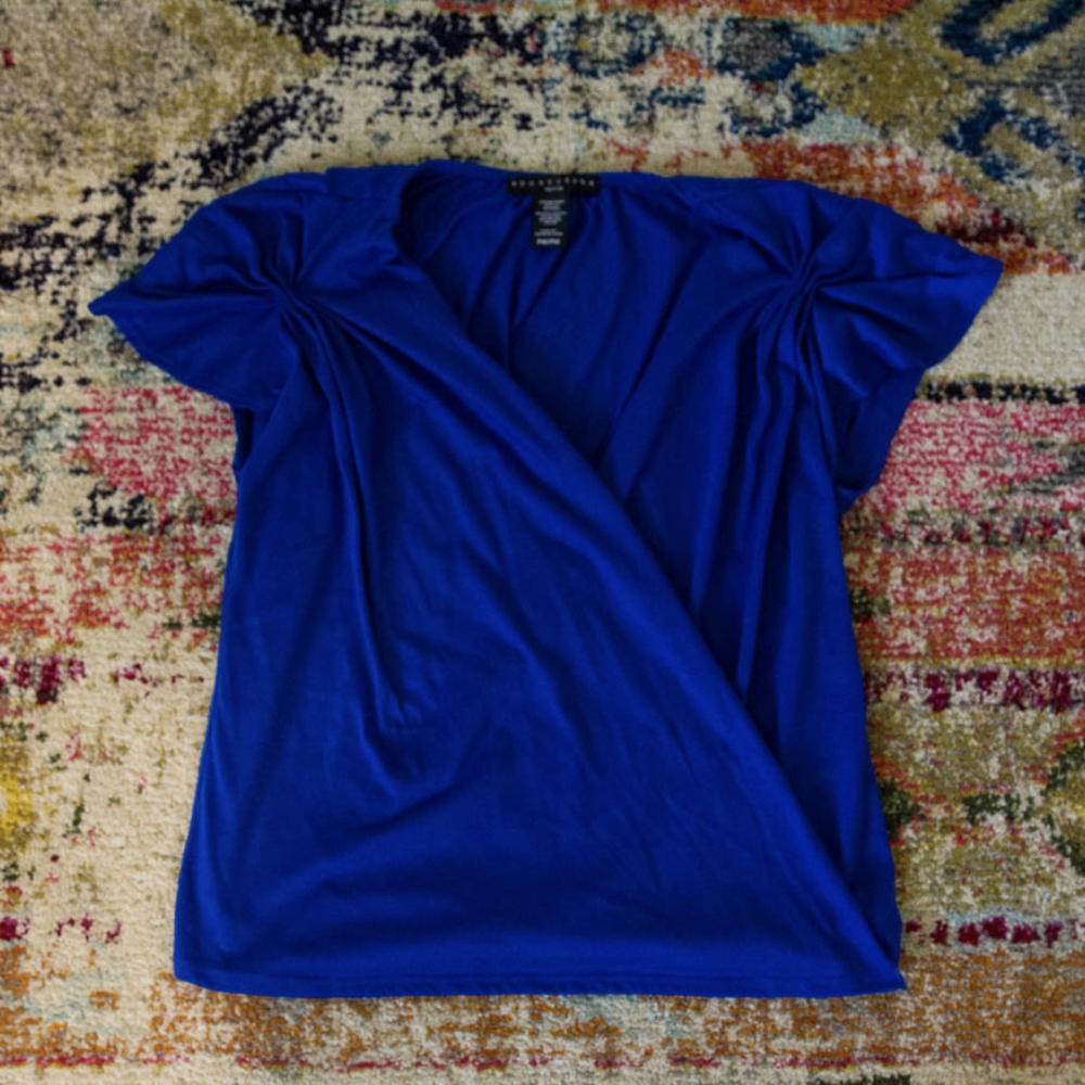 APOSTROPHE Royal Blue Wrap Cardigan