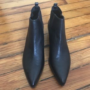 mark fisher black leather booties