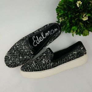 Sam Edelman Becker Round Toe Canvas Black Slip Ons