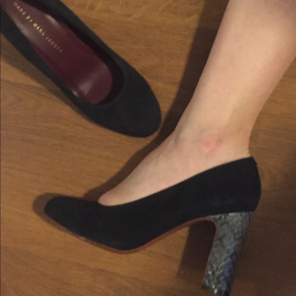 Marc by Marc Jacobs Black Suede w/ snake heel