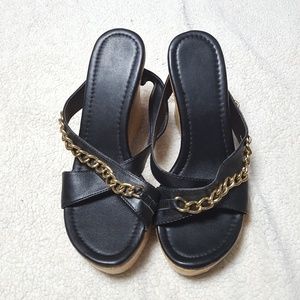 Black platform sandals