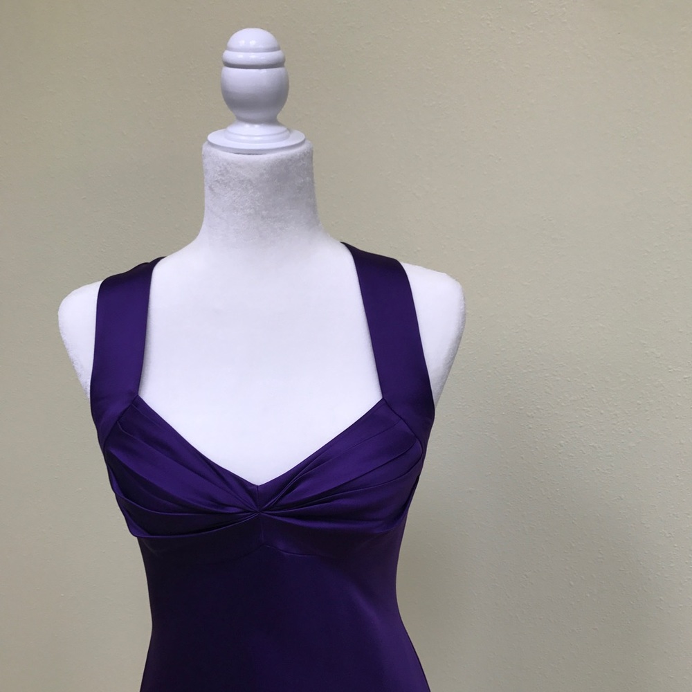 Calvin Klein Purple Crossback Satin Dress