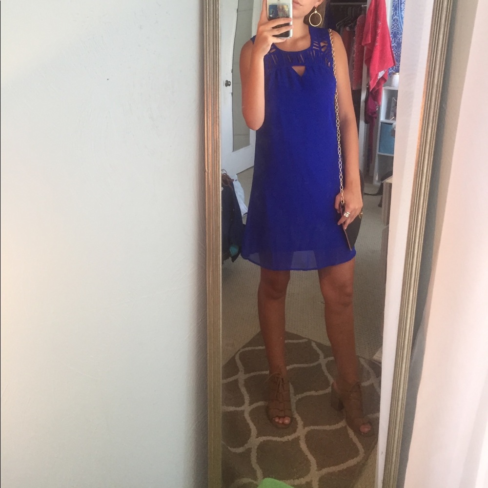 Royal blue shift dress size small!!