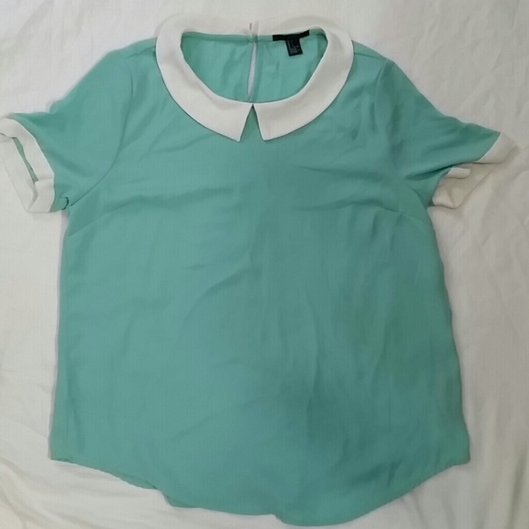 Forever 21 peterpan collar top sz L - Picture 1 of 2