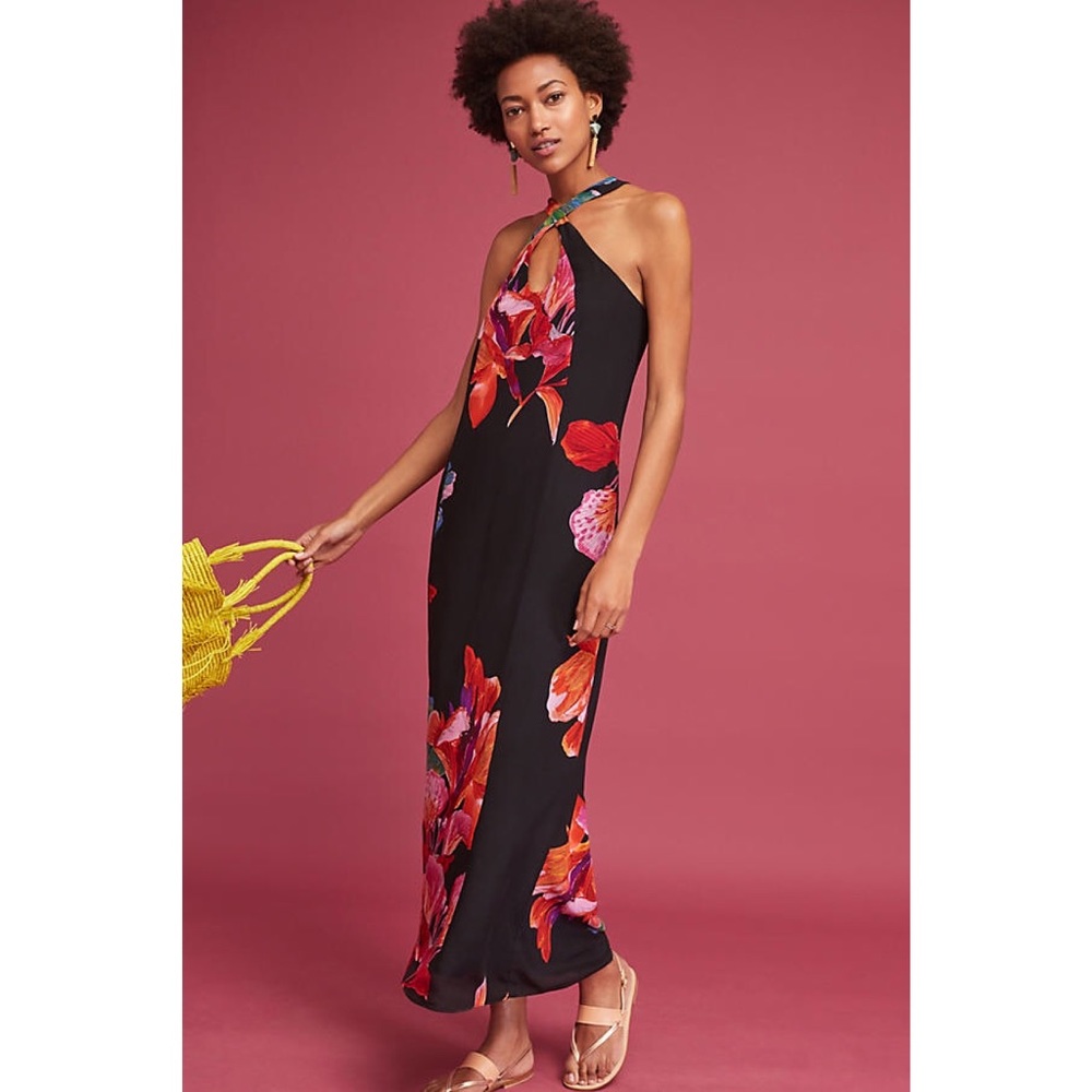 Anthropologie Cayman Silk Maxi Dress by Maeve