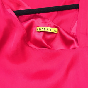 {Alice + Olivia} Silk Rose Dress