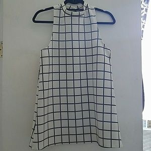 Mod Mock Neck Gridline Dress