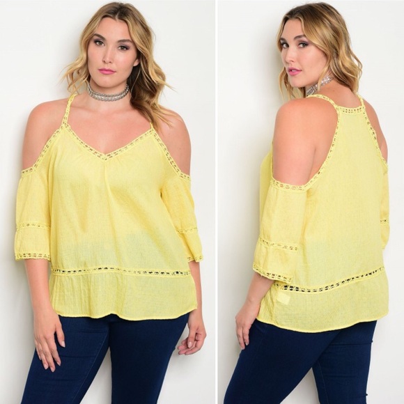 Bluebell Tops - Plus Size Sunshine Cold Shoulder Top
