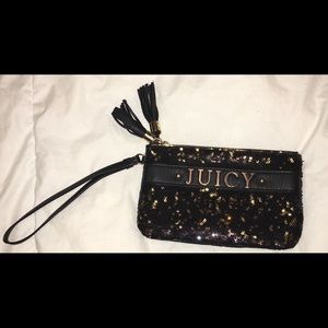 Juicy Couture Black/Gold Sequin Wristlet