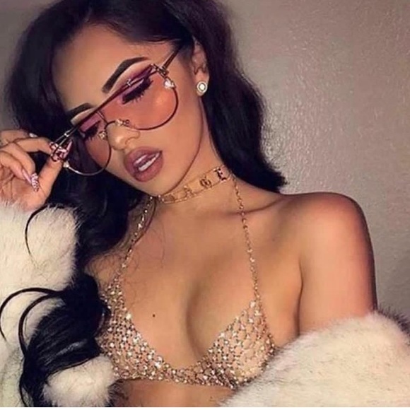 Last Pair " Iris" Clear Pink Sunglasses 💓 - Picture 2 of 6